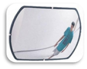 Rectangular convex mirror